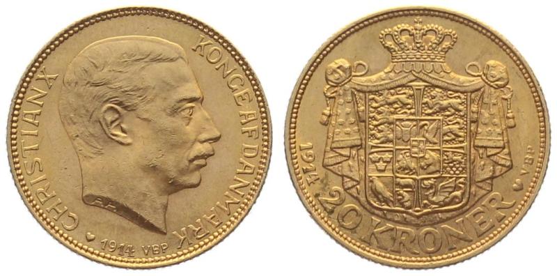 Dänemark 20 Kroner 1914 - Christian X.